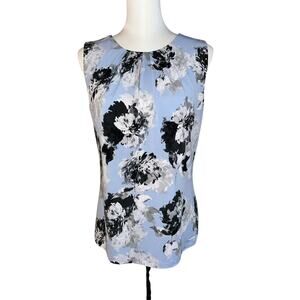 Calvin Klein Women's Sleeveless Top Blue Black and White Medium